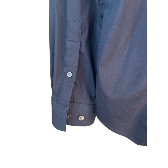 Theory Mens Medium Long Sleeve Button-Up Shirt Navy Blue - Picture 8 of 15